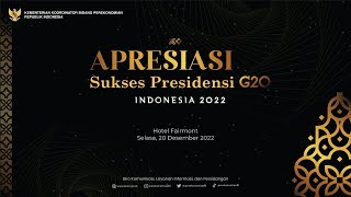 Apresiasi Sukses Presidensi G20 Indonesia 2022