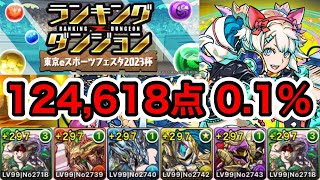 【パズドラ】スコア更新！ランキングダンジョン！東京eスポーツフェスタ2023杯！124,618点！0.1%【ランダン】