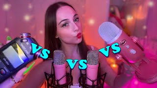 ASMR BARE MIC BATTLE ☆ Which mic is YOUR FAV?🫢  yeti vs. tascam vs. rodes ~♡