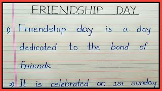 10 lines on friendship day | Essay on friendship day in english