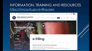 Attorney Training for civil cases using File & Serve at Bernalillo County Metropolitan Court