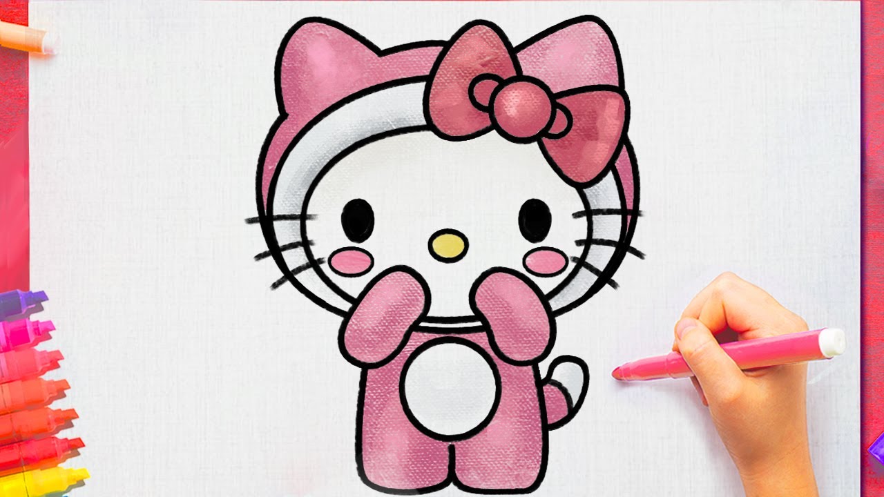 How To Draw Hello Kitty Cute Easy Step By Step Drawing - YouTube