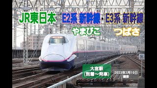 【東北・山形新幹線】E2系 やまびこ ＋ E3系 つばさ　東京行き　大宮駅  (到着～発車集)