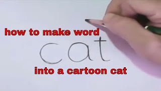 how to make words cat into a cartoon cat