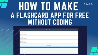 How To Make A Flashcard App Or Web App Without Coding