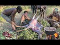 Hadzabe tribe Another Cooking Antelope Meat