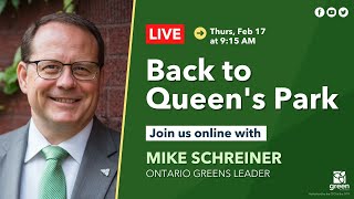 LIVE - Back to Queen's Park | Green Party of Ontario