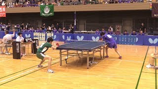 下山 優樹（専修大学）vs遠藤 竜馬（明治大学）平成29度関東学生卓球リーグ戦（秋季） |Rallys（ラリーズ）