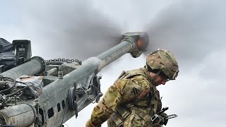 US Soldiers Intense Live Fire With the M777 Howitzer