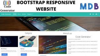 Responsive Website Using Bootstrap | MDBootstrap | Code Generator | CG