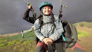 Paragliding Tenerife Tandem child kid flying paragliding Tenerife Taucho take off