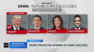Trump wins Iowa Republican caucus, CBS News predicts