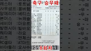 2023년 축구승무패 8회차 14경기 픽 베팅 마킹 구매용지