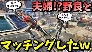 【APEX】夫婦野良とマッチング！？したので無理矢理に溶け込んでみたｗｗｗｗｗｗｗｗｗｗ【LEGENDS】【エイペックスレジェンズ】