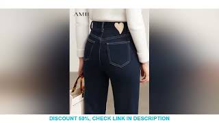 AMII Minimalism Jeans Woman 2022 Winter New Warm All-match Fashion Commuter Casual Cotton Elastic An