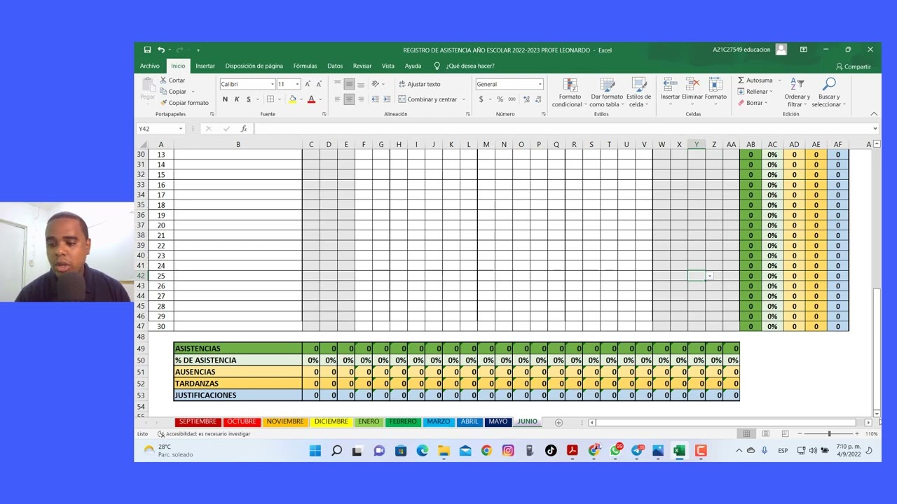 Como Hacer Tabla De Asistencia En Excel - Image To U