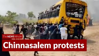 Chinnasalem student death: Hundreds storm school, set police van, school buses on fire| Kallakurichi