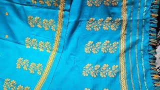 ঘৰতে বোৱা নীলা ৰঙৰ চাদৰ মেখেলা ত ফুলৰ ডিজাইন# new sador mekhela flower graph design# sador  making