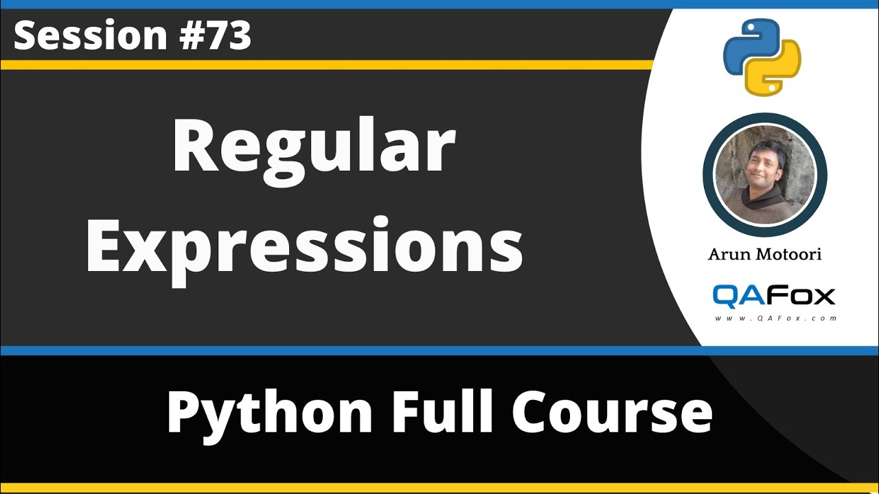 Regular Expressions In Python Python Tutorial Part 73 Youtube