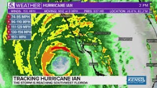 Hurricane Ian making landfall in Southwest Florida as a Category 4 storm