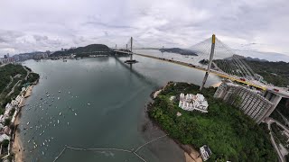 航拍：雨天：汀九：汀九橋：青山公路：天陰陰：屯門公路：4K: Ting Kau: Tung Kau Bridge: DJI :DJI Mavic 3