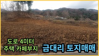 [NO. 51] 금대리 토지매매 입니다. 총 2,044㎡(약 618평)이며  992㎡(약 300평) 2억 4900만, 1,052㎡(약 318평) 2억 6300만원 분할 매도 가능.