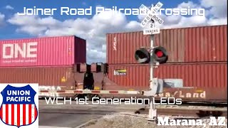 UP 6740 Intermodal Train Northbound, Slow And Long, Joiner Road Railroad Crossing, Marana, AZ