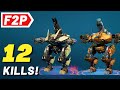 Free to Play Hangar Makes 12 Kills - War Robots Gameplay (No Commentary) WR F2P