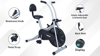 Best Exercise Bikes in India - beatXP Airbike 2F - Fixed Handles with Back Support