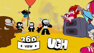 UGH with baby Whitty and Pico baloon fly explosion [Friday Night Funkin] 360° Animation
