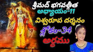 అధ్యాయం-11 |   విశ్వరూప దర్శనం |   శ్లోకం-34|   శ్రీమద్ భగవత్గీత