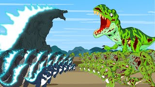 DINOSAURS ZOMBIE vs GODZILLA EARTH : Jurrasic World Apocalypse | Godzilla Cartoon Compilation