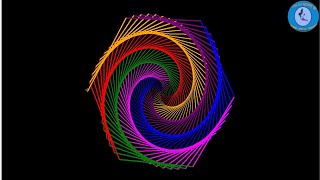 How to draw rainbow colored Spiral Art | Python Graphics