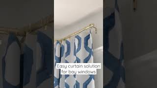 Easy Curtain Solution for Bay Windows #amazingfinds #homedecor #amazonfinds #curtains