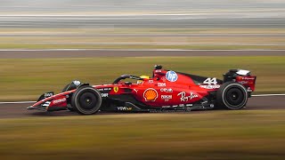 Lewis Hamilton' first kms in a Ferrari F1 car at Fiorano Circuit!