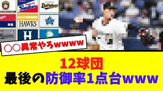 12球団別、最後の防御率1点台が予想外すぎるwwwww【なんJ  2ch 5ch プロ野球まとめ 反応集】