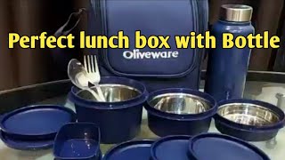 Perfect lunch Box Review| Oliveware Teso lunch box Unboxing| Insulated Fabric Bag | Microwave safe