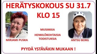 HERÄTYSKOKOUS 31-7-2022 klo 15