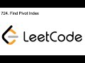 Find Pivot Index java Prefix Sum