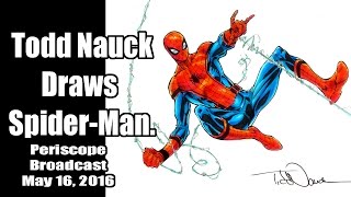Todd Nauck Draws Civil War Spider-Man. Periscope broadcast