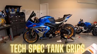 Installing tech spec tank grips on GSXR 1000R!