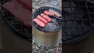 ソロストーブキャンプファイヤーで炭火焼肉！　Solo stove campfire