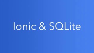 Ionic & SQLite