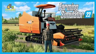 Mod Fs22 รีวิว รถเกี่ยวข้าว Kubota Dc108x  ล้อแทร็กยาง  เกี่ยวนาน้ำ-เกมส์FarmingSimulator22