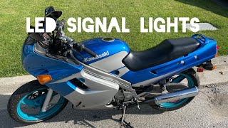 Kawasaki Ninja Motorcycle 🥷 EX250H 250R ZZR250 Gets LED 💡 Signal / Flasher Lights DIY Visibility 👀