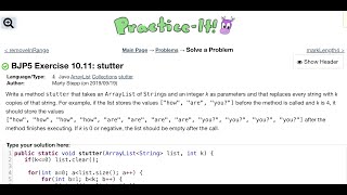 Java Practice It | Exercise 10.11: stutter | ArrayList, collections, array list
