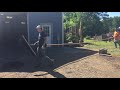 how to pour a 12 x 30 pole barn apron with a broom finish.