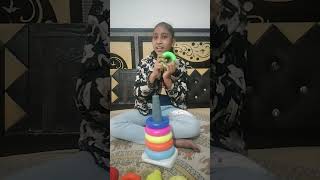 Learn Colors with Stacking Ring, Baby perfection in stacking rings#ytshorts #shorts  #stackingrings