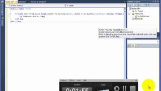 How to add background music in visual basic