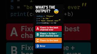 🥇 "Only 1% Can Guess This Python Output! 🤯 #Fixerz"#coding #pythonshorts#codingchallenge#programming